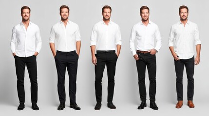 Obraz premium business and casual clothing concept - same man in different style clothes, no logos, no brands