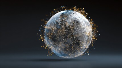 glowing sphere global network connections