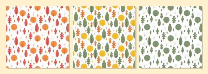 Seamless pattern with autumn leaves. Vector illustration.