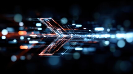 glowing arrow digital speed lines