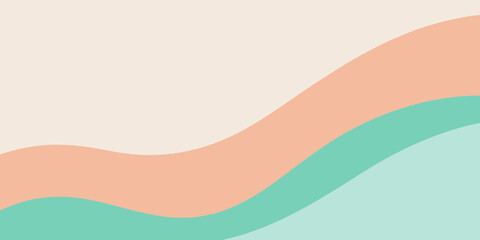 Fototapeta premium Orange and light blue vector illustration of a woman's legs with a wave pattern design for a summer web banner