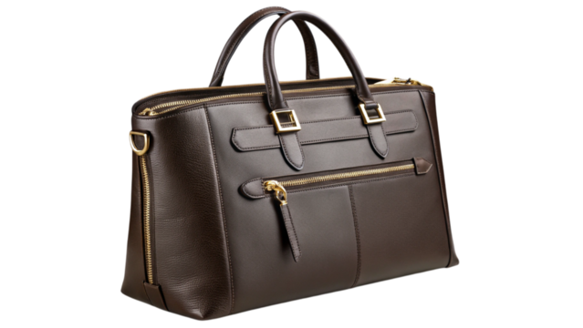 Shop brown leather briefcase for men business bag luxury handbag professional work bag stylish office bag on transparent background