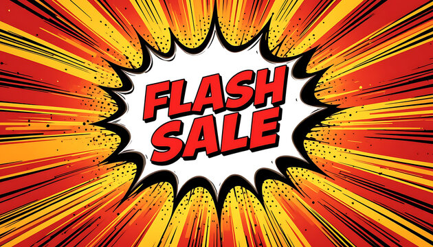 Flash Sale Comic Book Style Explosion. - Powered by Adobe