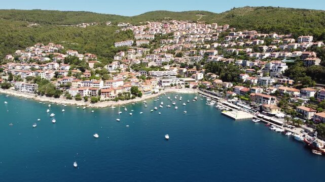 Aerial Drone Footage of Rabac &ndash; Scenic Adriatic Coastal Town
