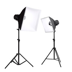 Professional Studio Lighting Equipment Isolated on Transparent Background