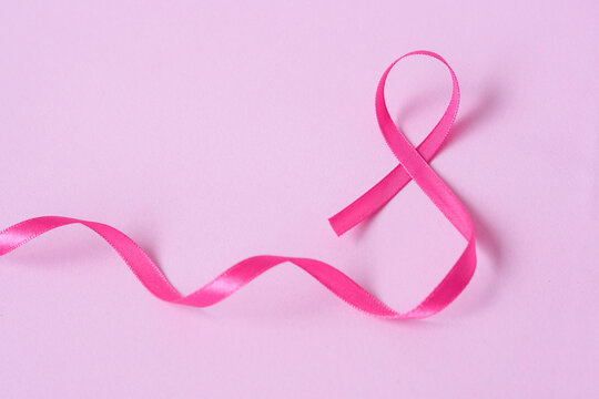 healthcare and medicine concept. pink breast cancer awareness ribbon.