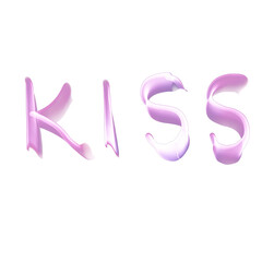 KISS Word Art – Soft Gradient Typography PNG