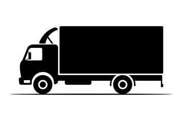 Truck icon. Black silhouette. Side view. Vector simple flat graphic illustration. Isolated object on white background. Isolate.