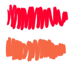 Scribble Brush Strokes – Red & Orange Artistic Marker PNG