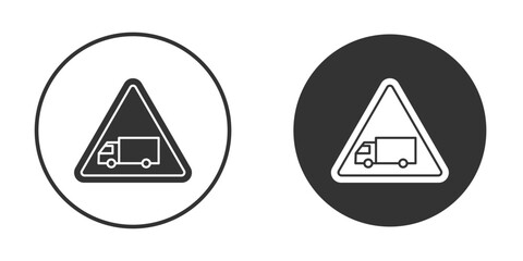 Truck warning signs, flat vector simple element illustration from editable concept