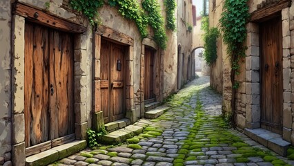 Obraz premium Quaint European alleyway (1)