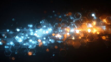 glowing hexagons abstract background