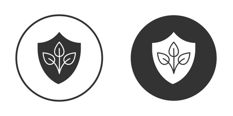 Shield with leafs icon, flat vector simple element illustration from editable concept