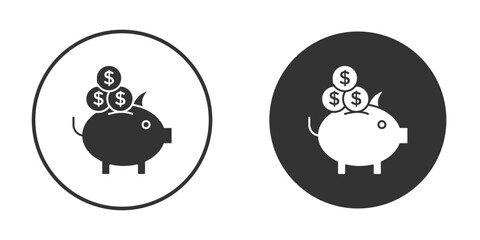Piggy bank, flat vector simple element illustration from editable concept