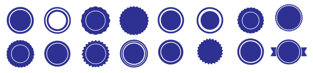 Colored Vector Set of Circular Stamp-Style Badges, Editable Formats: AI, EPS, JPG, PNG, Ideal for Both Digital and Print Use
