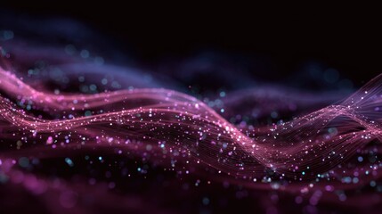 glowing pink waves abstract art