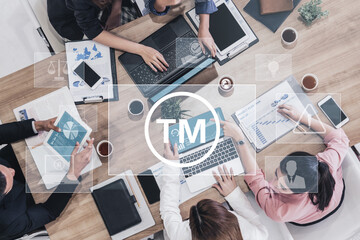 Trademark protection and legal compliance with TM icon, copyright law, patent check, intellectual...