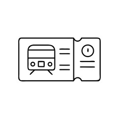 Fototapeta premium Train ticket icon with magnetic stripe and clock representation