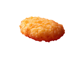 Golden brown crispy fried hash brown patty a savory potato breakfast item