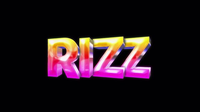 3D Retro Neon 80s Animated Text &ndash; rizz