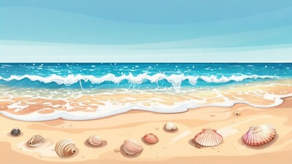 Seashore scene, calm waves