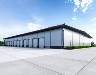 Obraz premium Modern warehouse under a clear sky