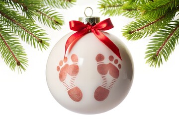 Baby's First Christmas Footprint Ornament Keepsake