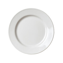 White dinner plate isolated on a transparent background