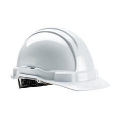Fototapeta premium White hard hat safety equipment for construction isolated on a white background 