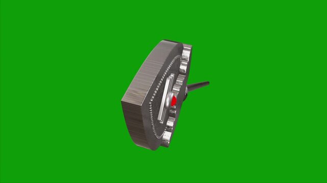 Lord Murugan Silver Vel Flying Closeup Animation Green Background	
