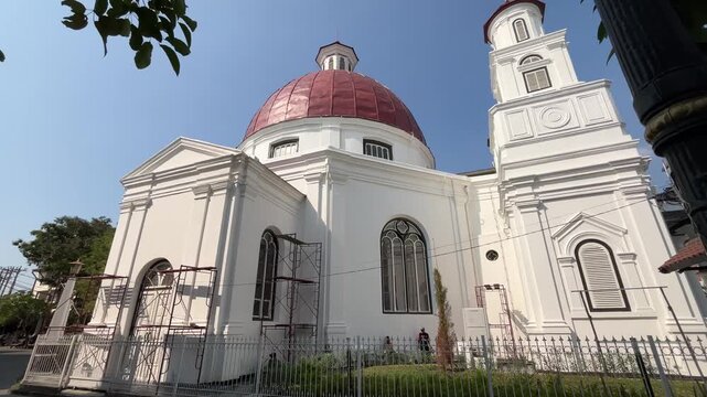 Semarang, Indonesia July 26 2025 : Blenduk Church is one of the historic buildings in Semarang, located in the center of the Old Town area.
