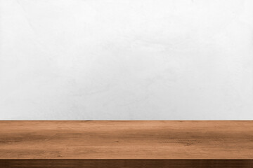 Empty wooden table top and color dark or gray wall background for showing products and advertisers. Template mock up for display of product. product promotion in the wall. for display or montage.