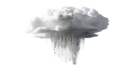 Isolated white cumulonimbus cloud formation on black background stock photo on transparent background