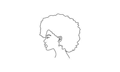 Outline of a Person with Curly Hair