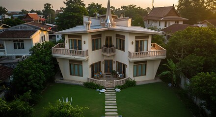 Beautiful unusual house design, strange architecture, taken at phetchaburi, thailand, in october 2020 architecture with scenic surroundings