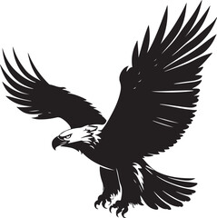 Fototapeta premium Eagle flying with wings wide silhouette