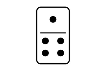 Vector illustration of a domino tile with one and three pips