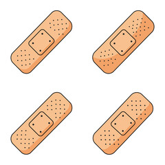 Bandage pattern on white background medical plaster cartoon seamless design