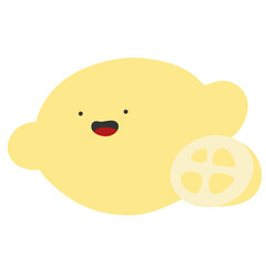 funny lemon cartoon. yellow lemon vector illustration. funny lemon vector. lemon.  vector illustration of a fruit. vector illustration of a lemon. . funny fruit. cute charactor fruit. 