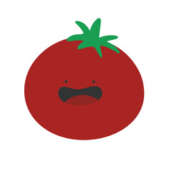 funny tomato cartoon. red tomato vector illustration. funny tomato vector. red tometo.  vector illustration of a fruit. vector illustration of a tomato. . funny fruit. cute charactor fruit. 