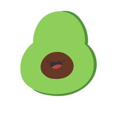 avocado.  vector illustration of a fruit. vector illustration of an avocado. green avocado. funny fruit. cute charactor fruit. charactor of fruit. 