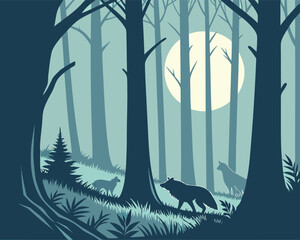 Night Forest with Glowing Eyes | Scary Night Forest with Eyes