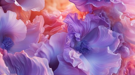 Obraz premium Vibrant purple and pink flowers bloom in a colorful garden during a sunny afternoon in springtime