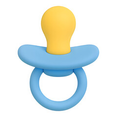 3d pacifier icon isolated on transparent background. infancy or comfort concept