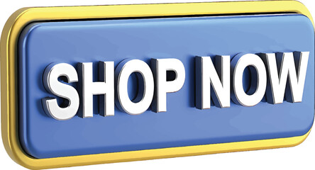 3d Shop Now Call-to-Action Button with Sleek, Glossy Appearance