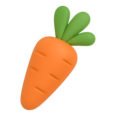 3d carrot icon isolated on transparent background. nutrition or farming concept