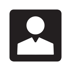 User icon vector. Profile mark logo design. Profile vector icon illustration in square isolated on white background