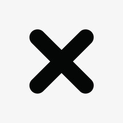 Fototapeta premium cancel, close, delete, error, cross, icon, vector, symbol, mark, wrong, remove, reject, deny, no, stop, negative, xmark, bold, silhouette, UI, UX, interface, black, button, input, exit, mistake, incor