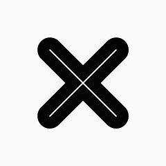 cancel, close, delete, error, cross, icon, vector, symbol, mark, wrong, remove, reject, deny, no, stop, negative, xmark, bold, silhouette, UI, UX, interface, black, button, input, exit, mistake, incor
