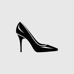 heel, stiletto, shoe, fashion, footwear, silhouette, icon, vector, elegant, stylish, design, feminine, glamour, trendy, outline, black, graphic, modern, minimal, chic, formal, apparel, accessory, clas